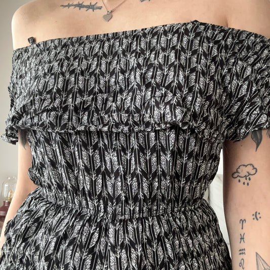 Black and White Offshoulder Overall | Bern