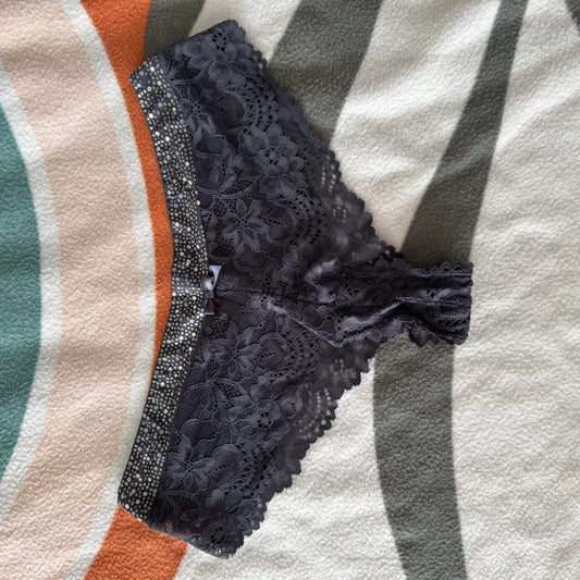 Gray Undies with sparkling top