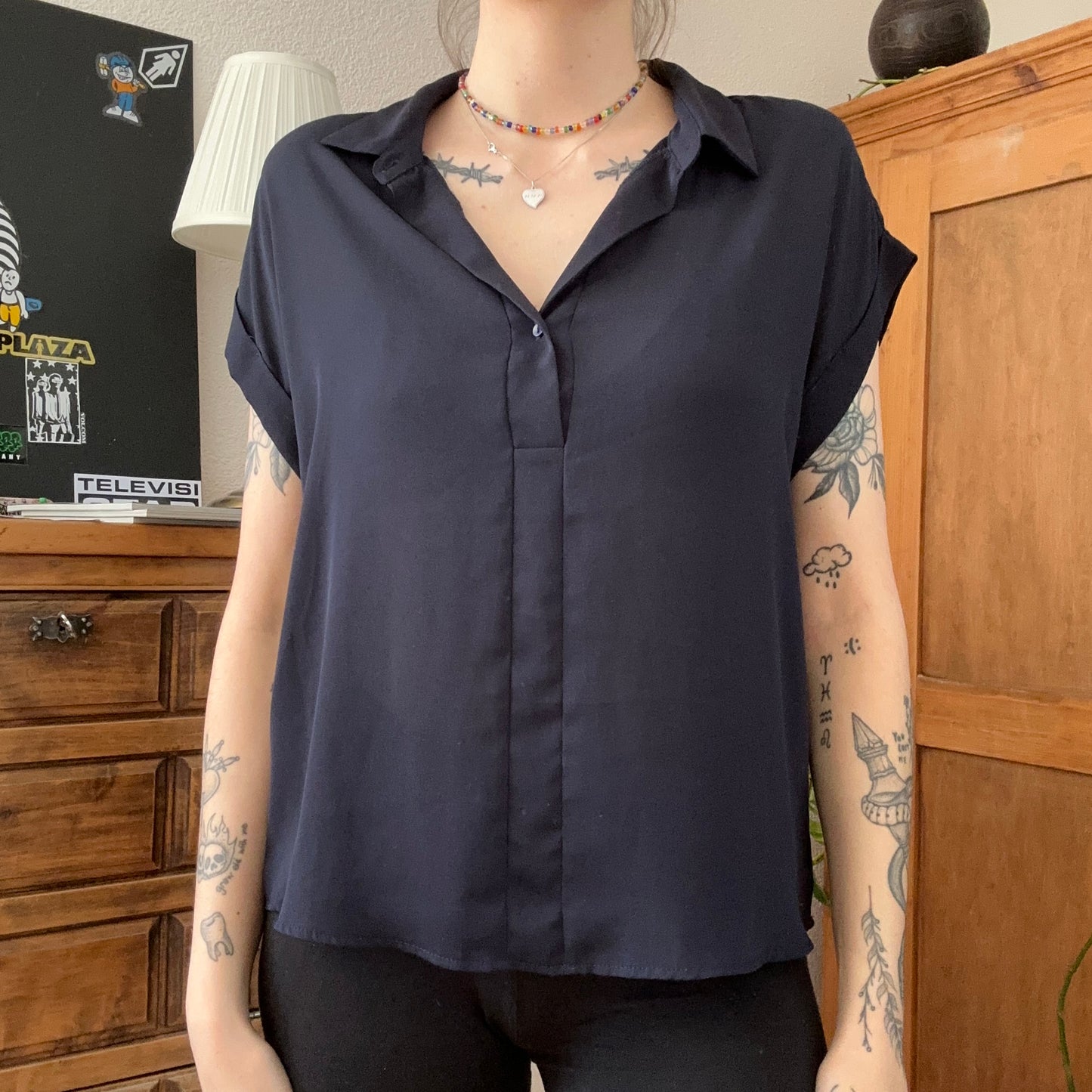 Blau / Schwarze Bluse | Bern