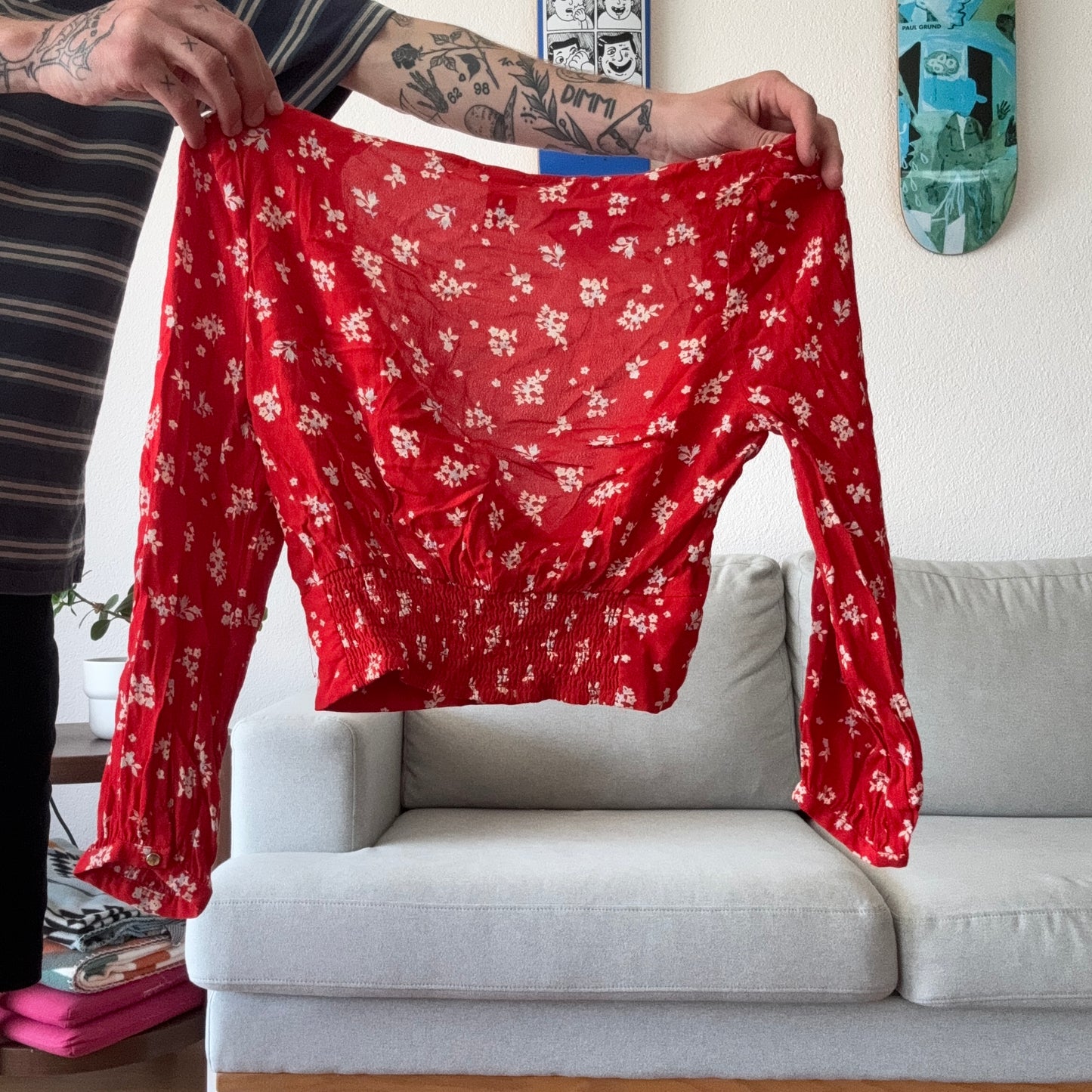 Red Blouse with cute Flowerprint