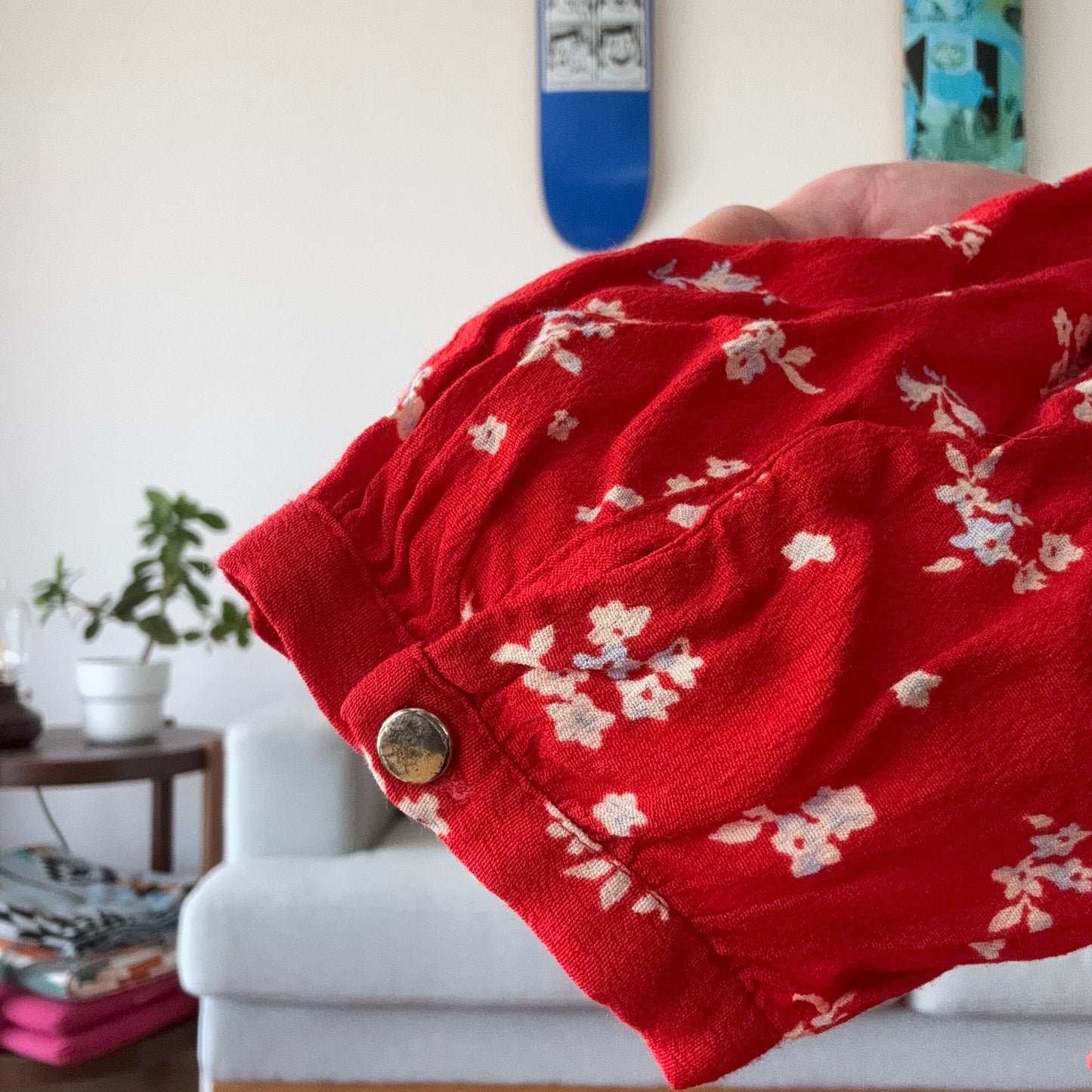 Red Blouse with cute Flowerprint