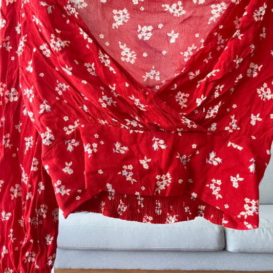 Red Blouse with cute Flowerprint