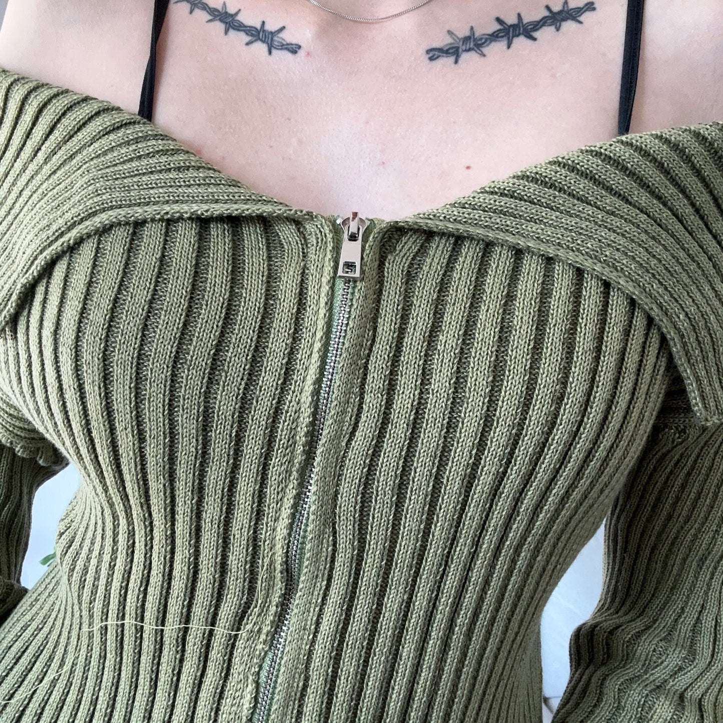 Green Jacket with flared sleeves