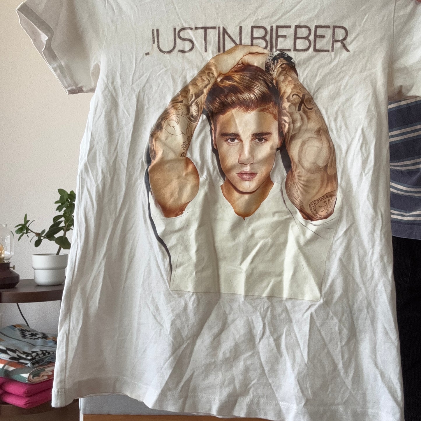 White Shirt with Justin Bieber Print | Bern