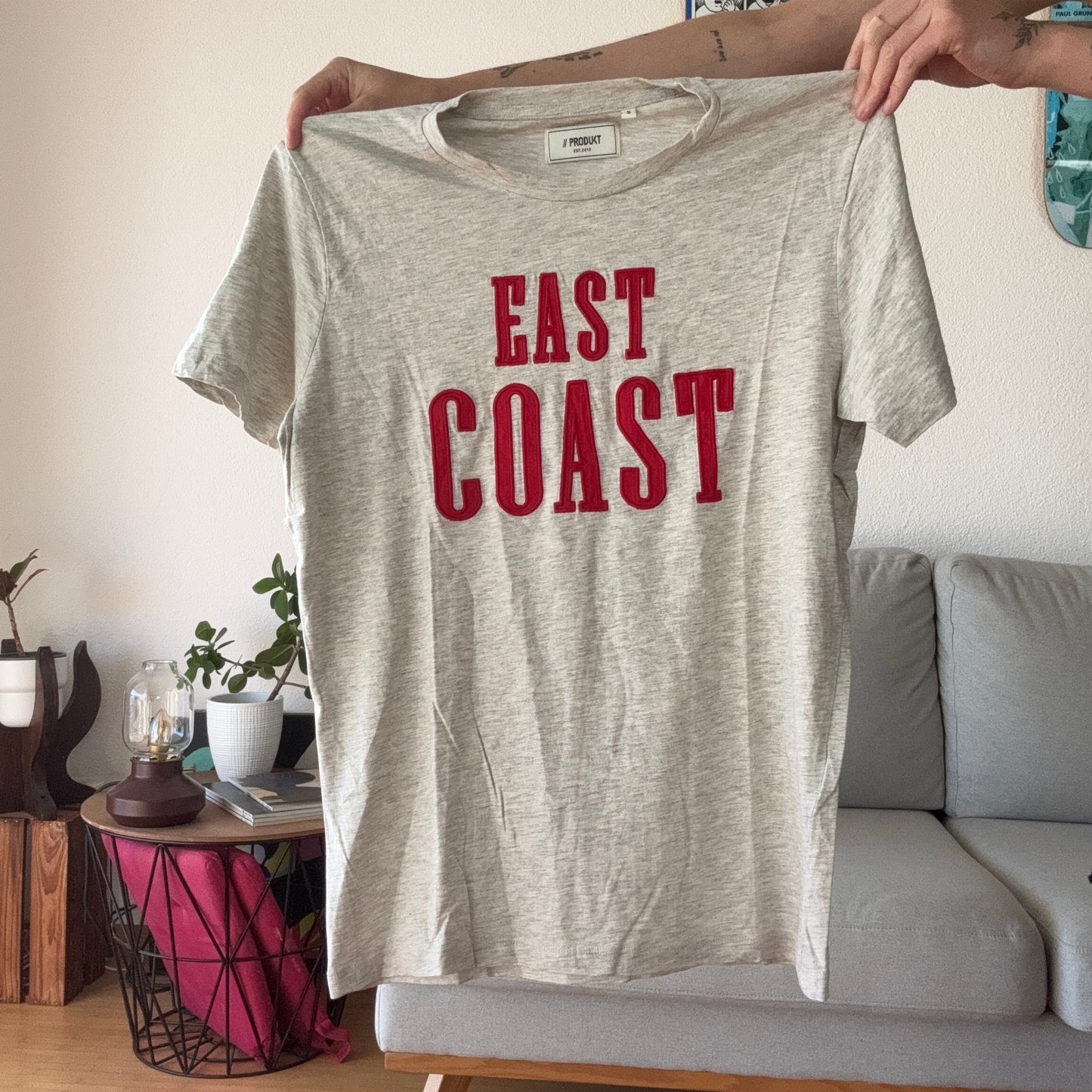 Gray Shirt with red Print