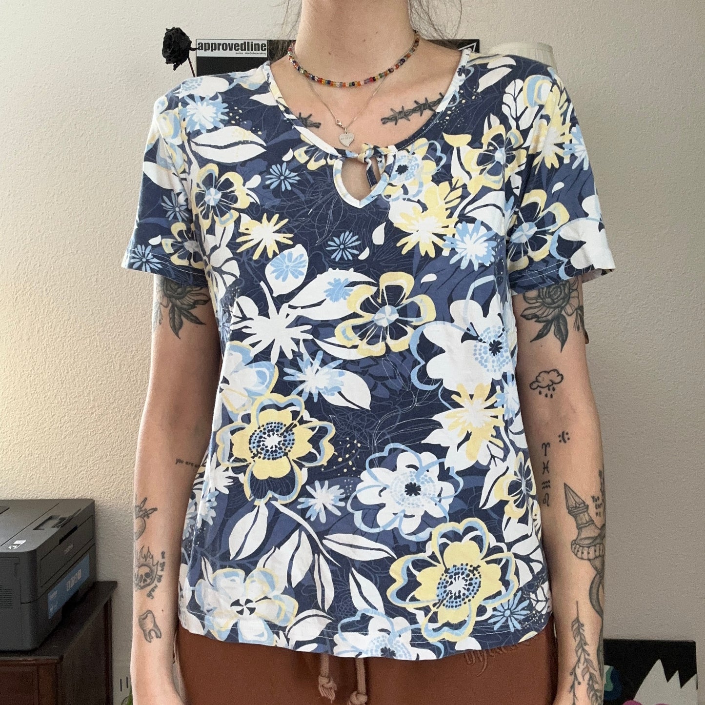 Blue Shirt with Flower Print | Bern