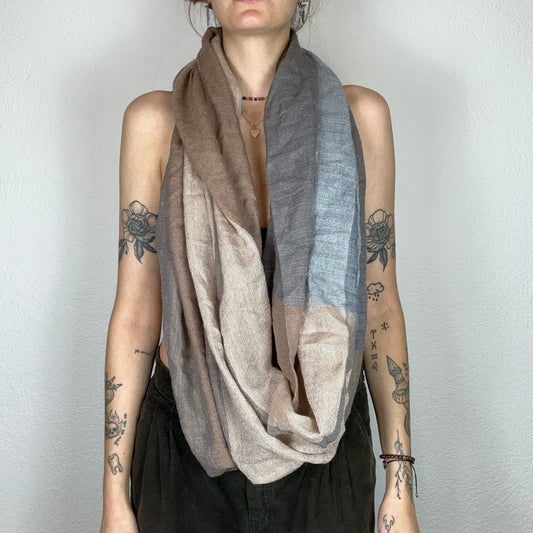 Beige and Gray Scarf