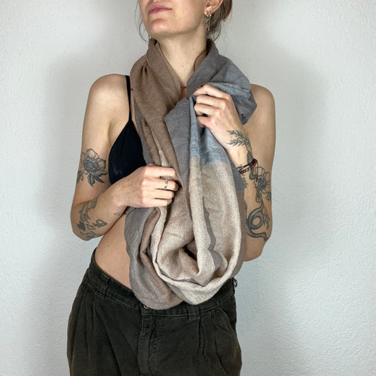Beige and Gray Scarf