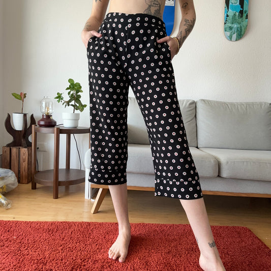 Black Pants with a flowerprint | Bern