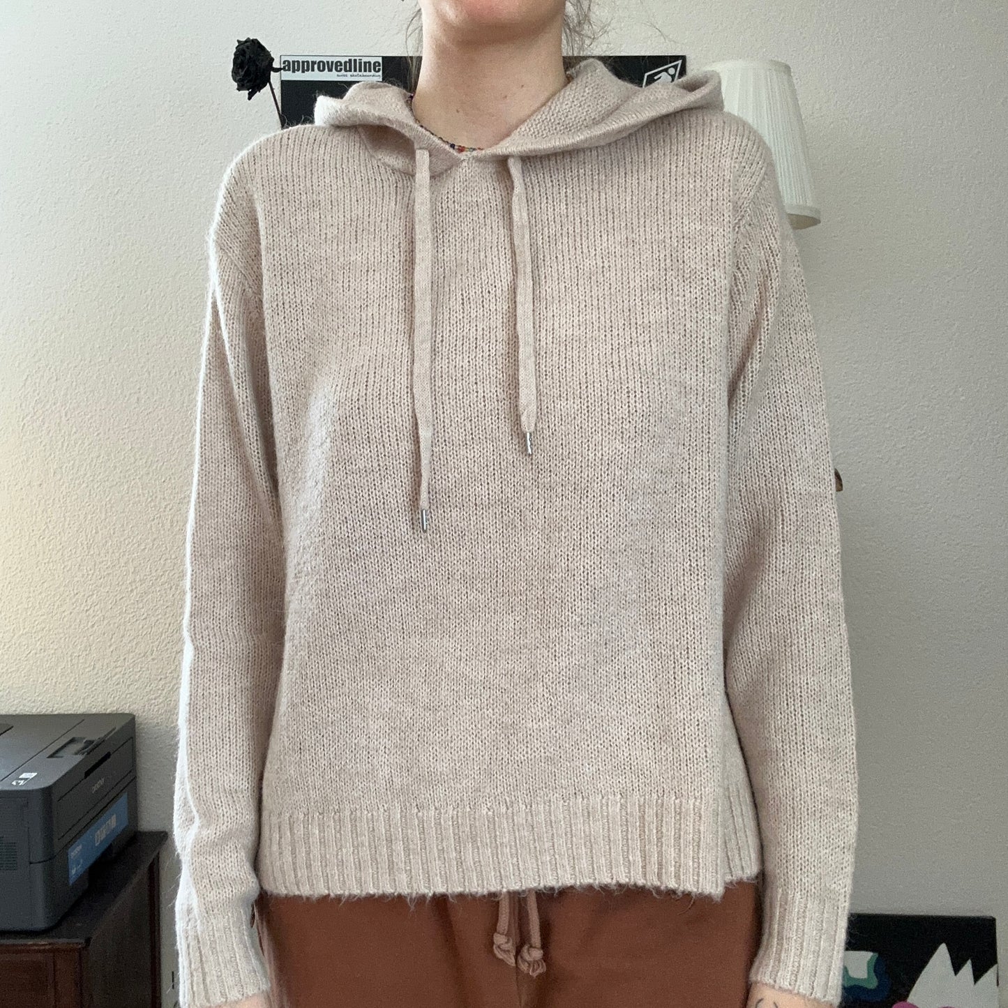 Sweat à capuche en tricot beige | Bern