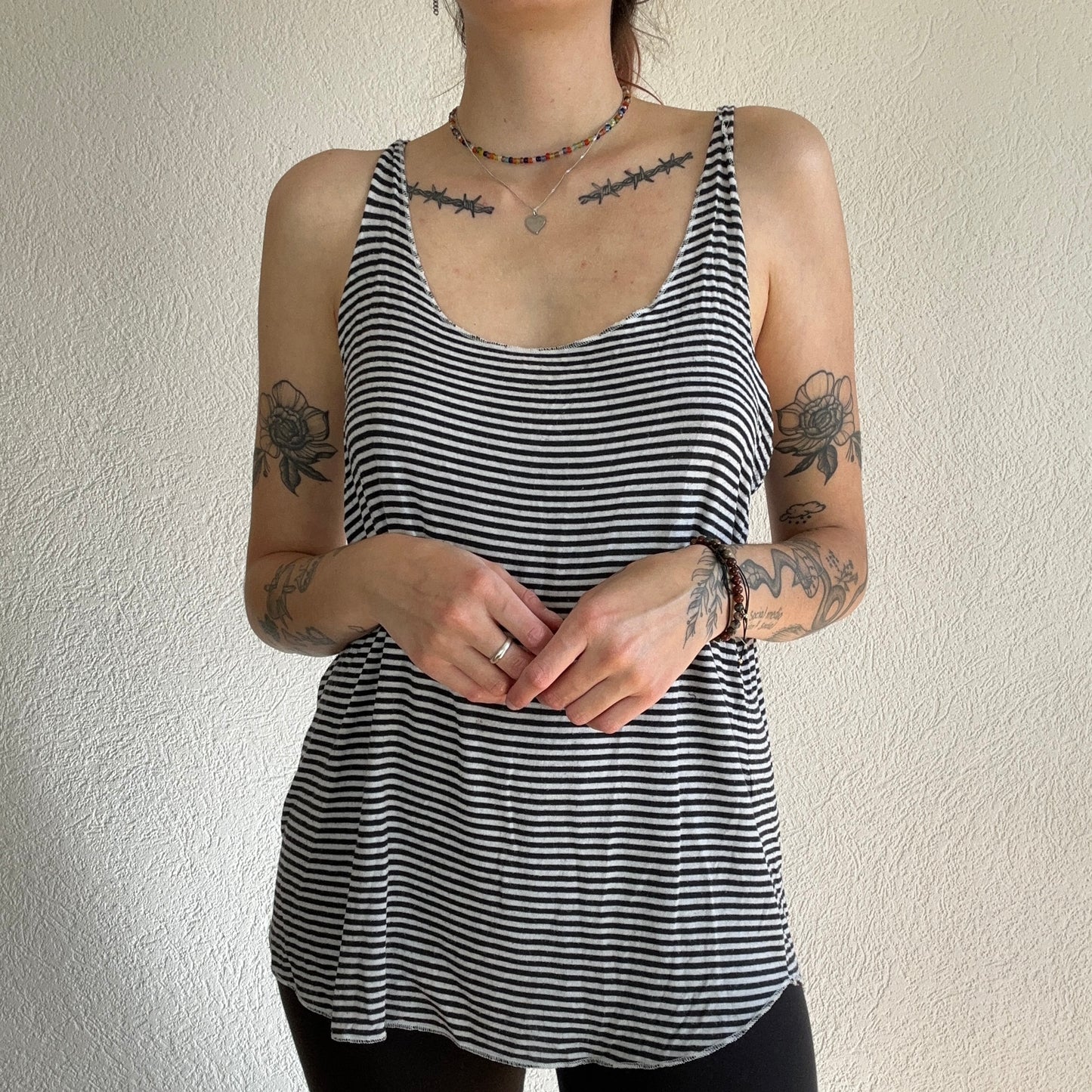 Black and white striped Top