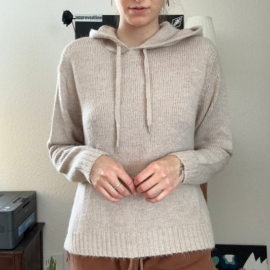 Sweat à capuche en tricot beige | Bern