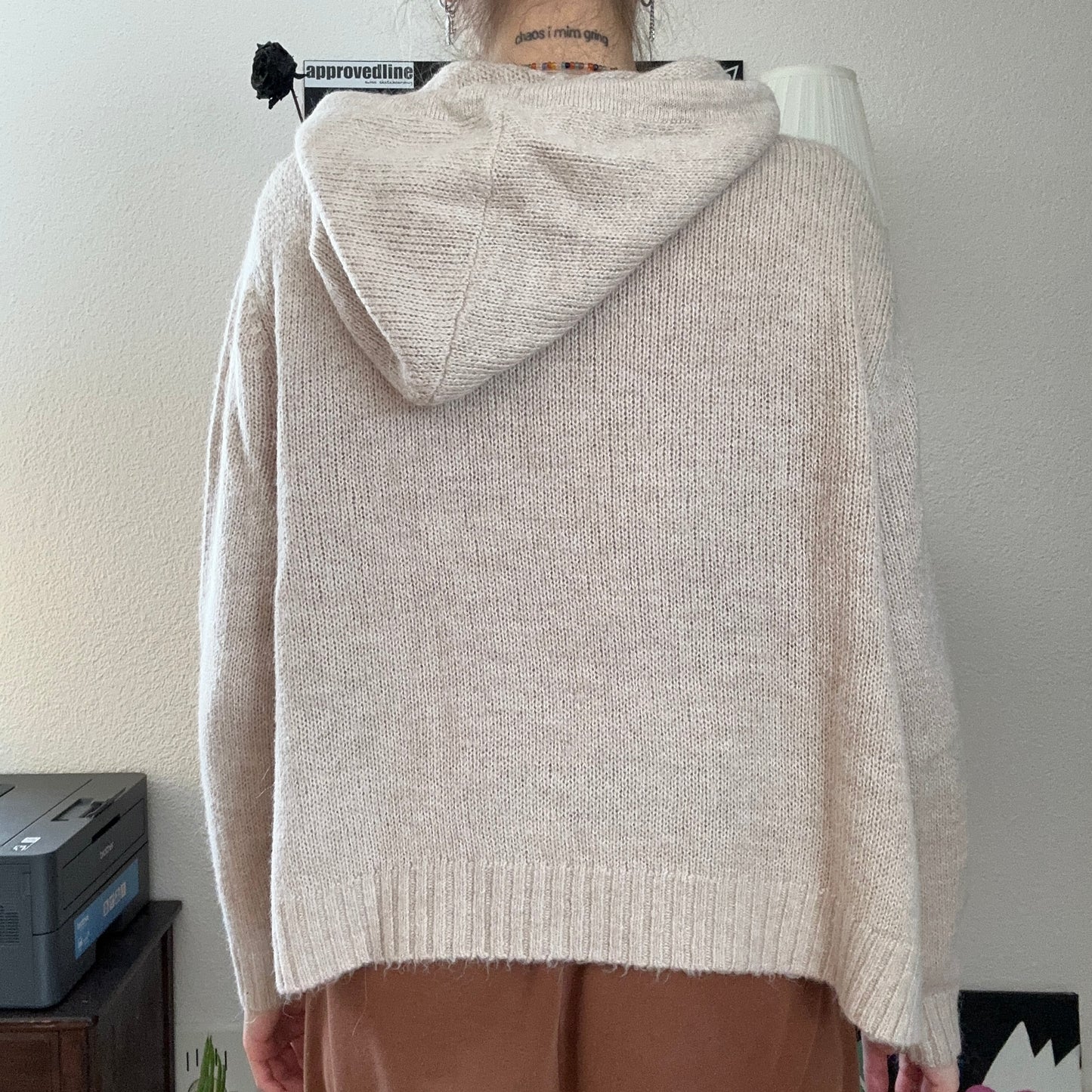 Sweat à capuche en tricot beige | Bern