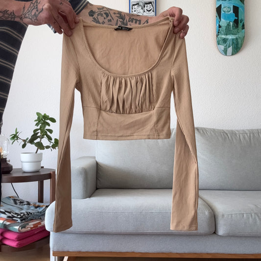 Beige cropped Longsleeve | Bern