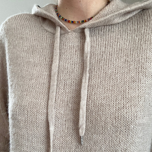 Sweat à capuche en tricot beige | Bern