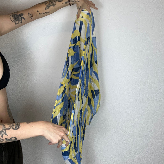 Blue, white, yellow Scarf