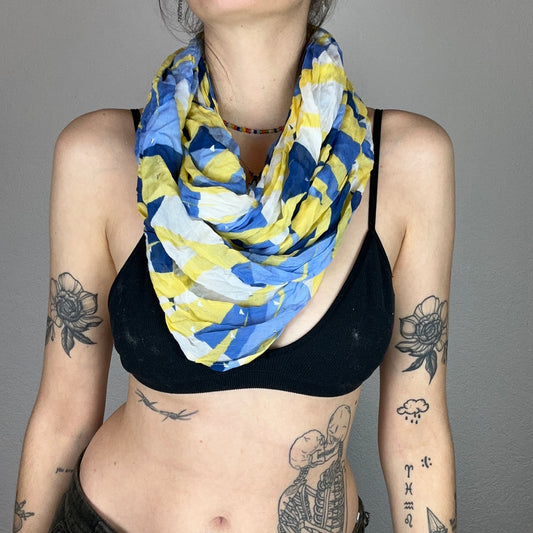 Blue, white, yellow Scarf