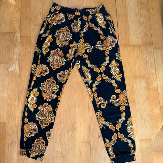 Black Pants with Yellow and Orange Pattern|Bern