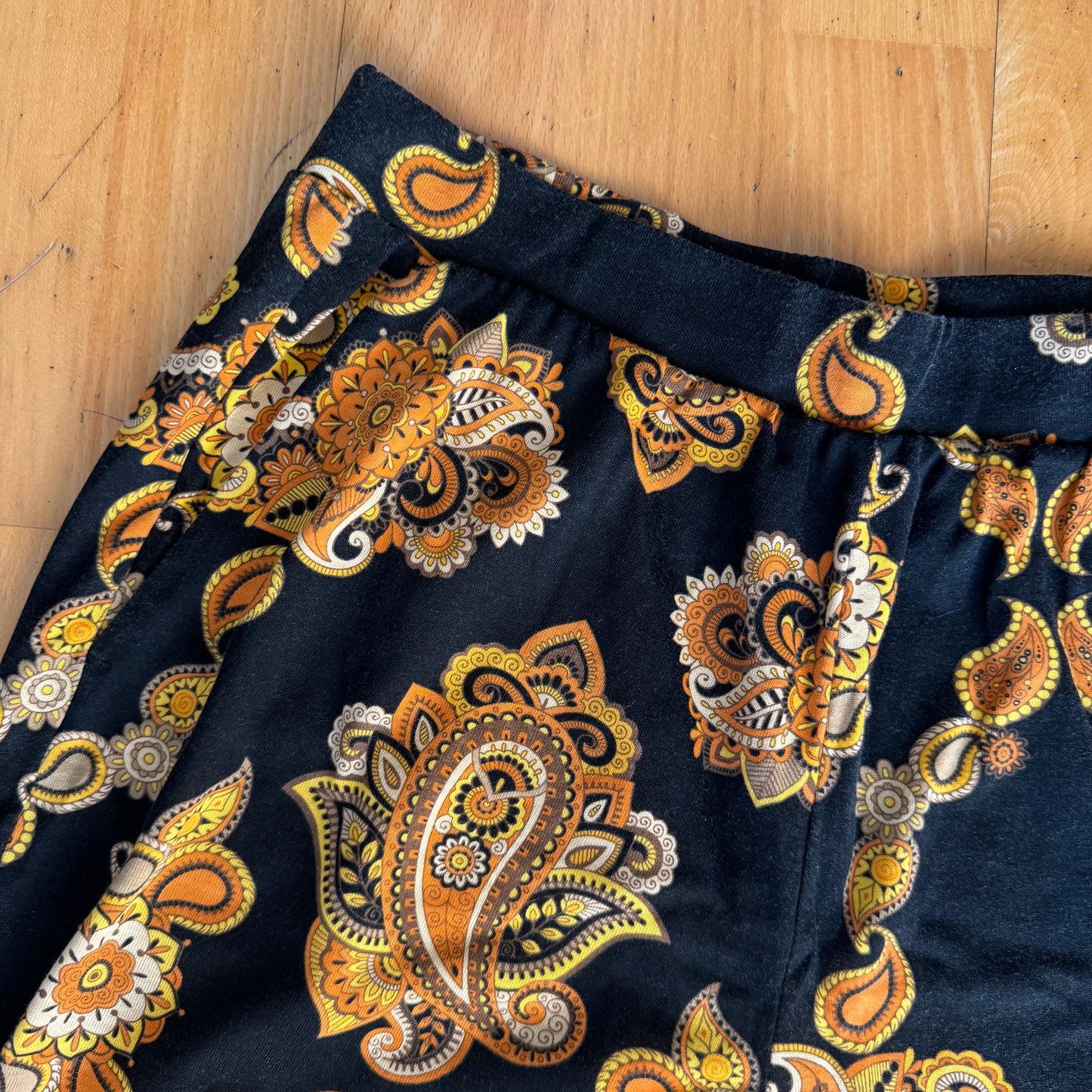 Black Pants with Yellow and Orange Pattern|Bern