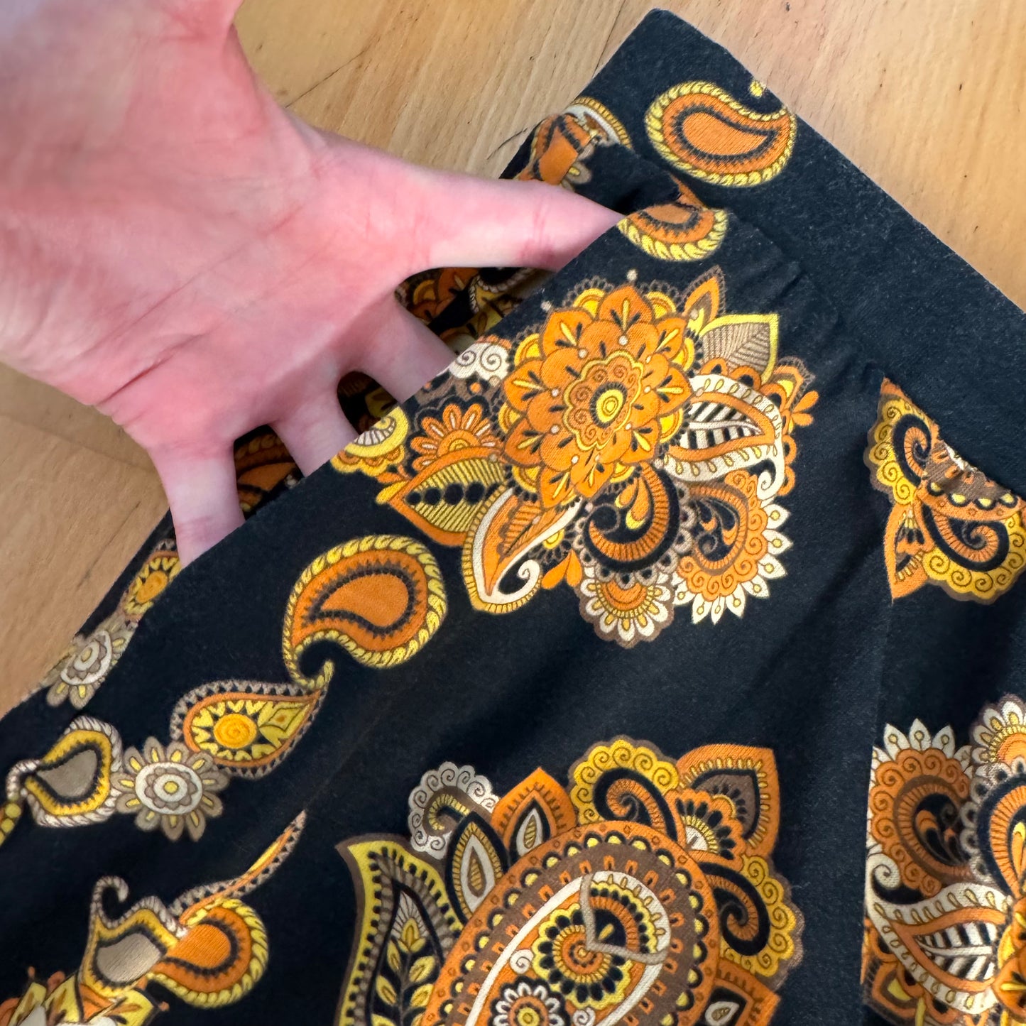 Black Pants with Yellow and Orange Pattern|Bern