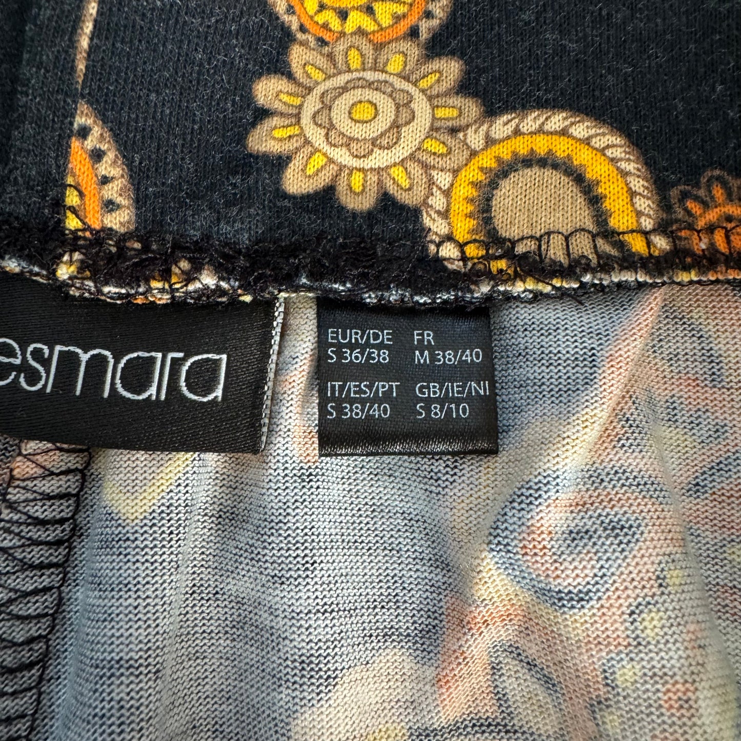 Black Pants with Yellow and Orange Pattern|Bern