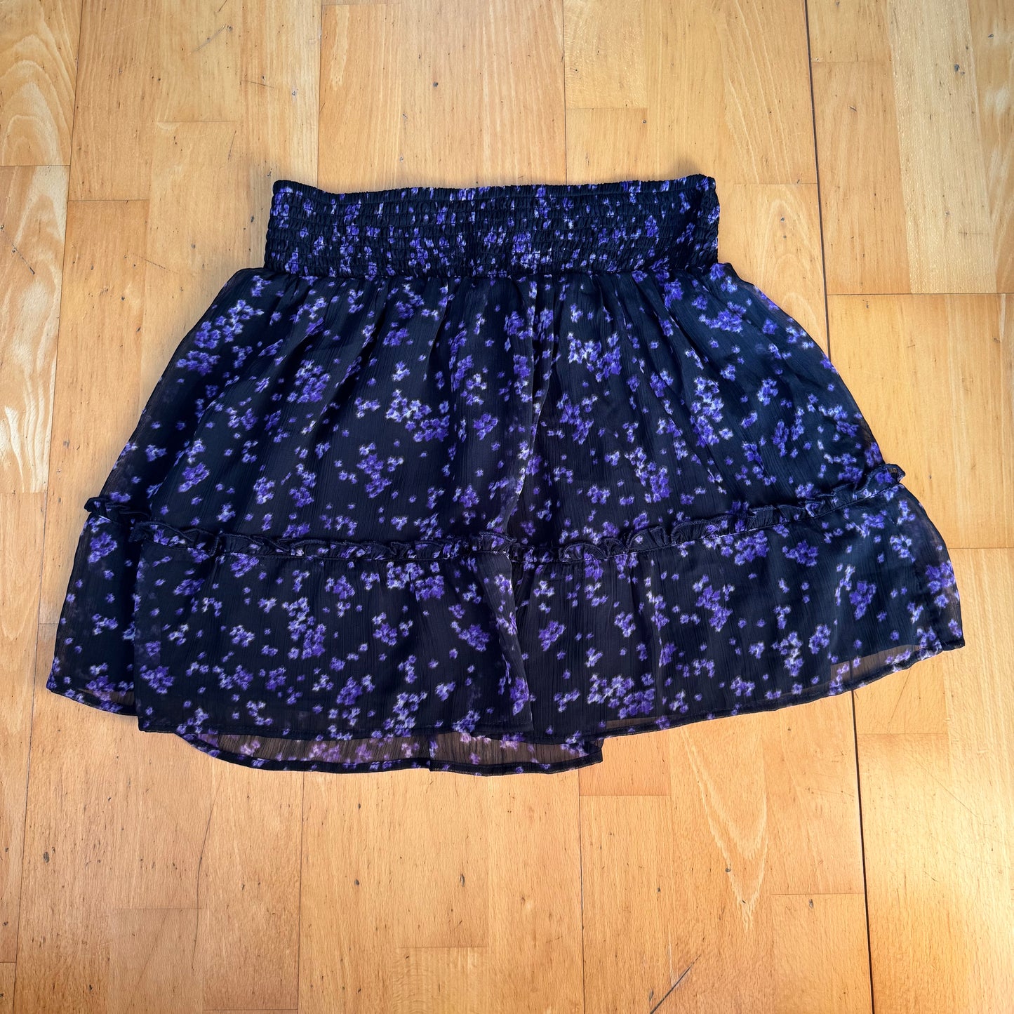 Black Skirt with Purple Pattern