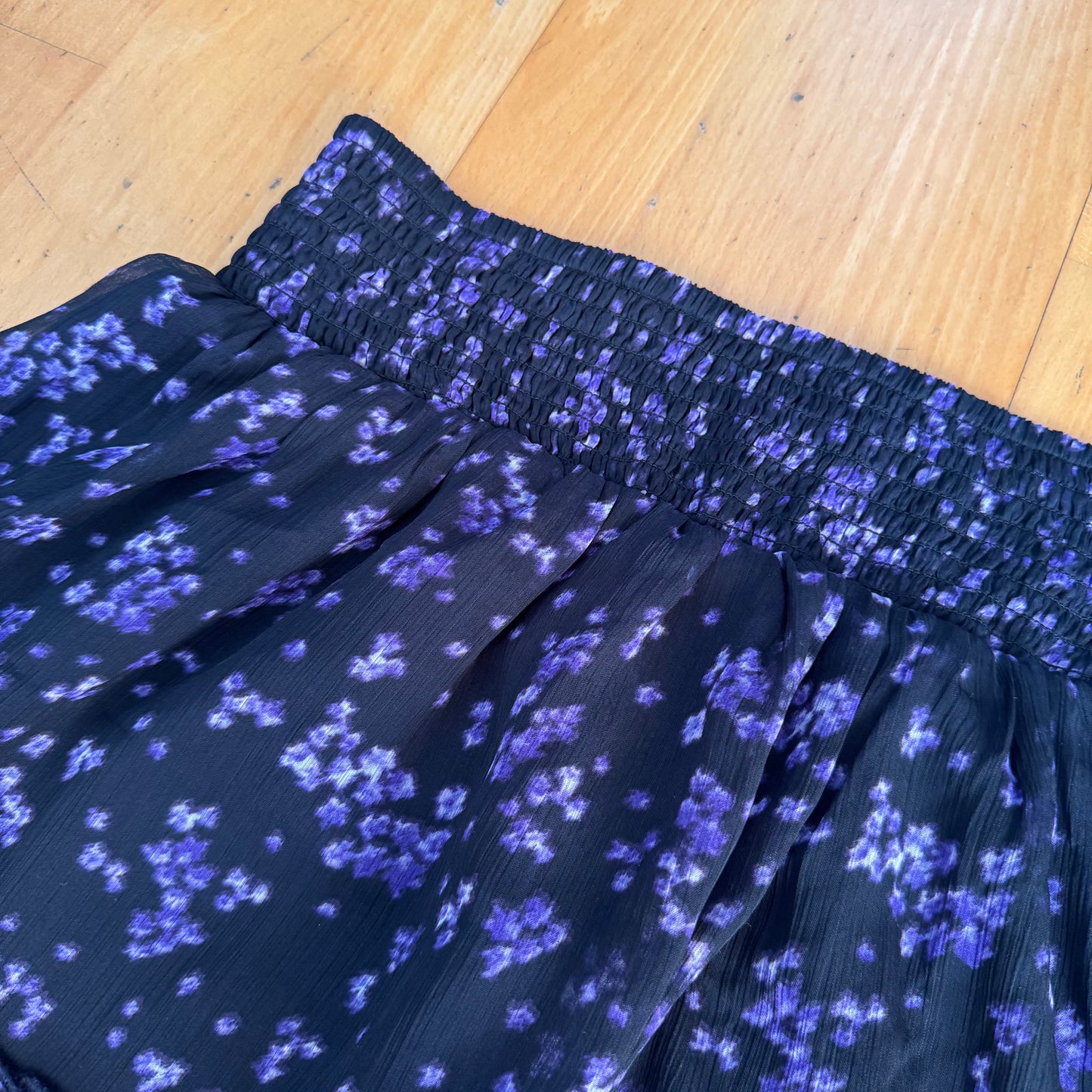 Black Skirt with Purple Pattern