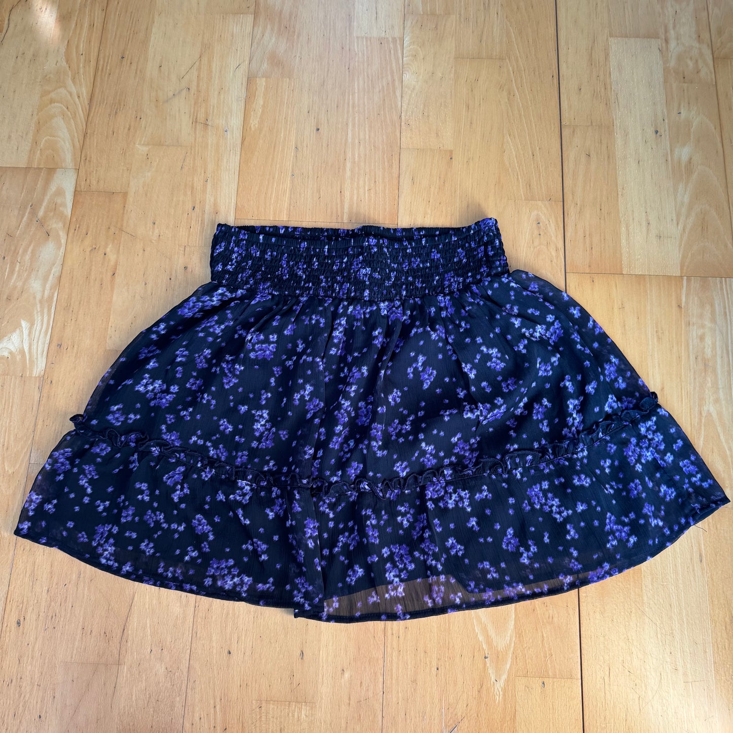 Black Skirt with Purple Pattern