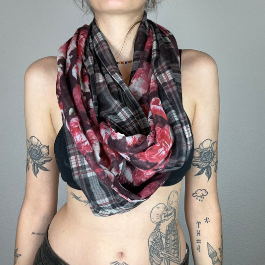 Black and Pink/Red Scarf