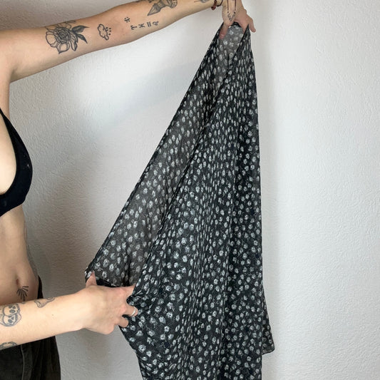 Black Scarf with flower print