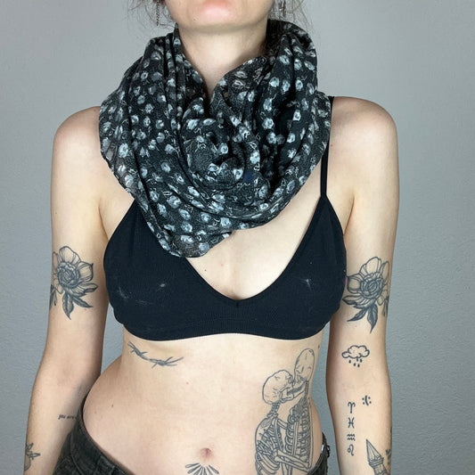 Black Scarf with flower print