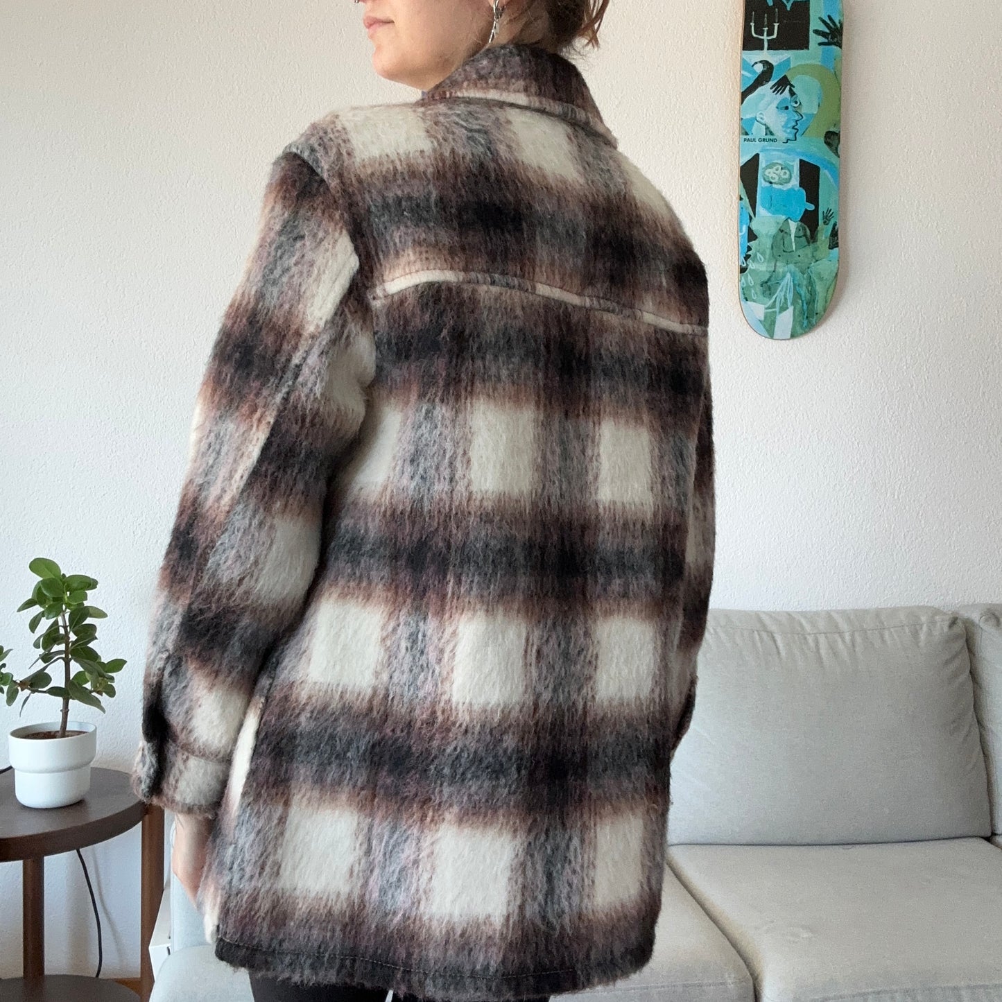 Beige, Brown and black Checked Jacket | Bern