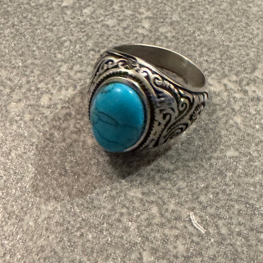 Silver Ring with blue stone
