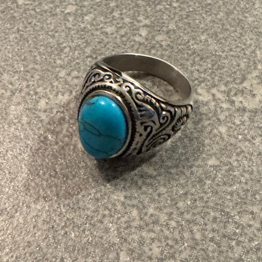 Silver Ring with blue stone