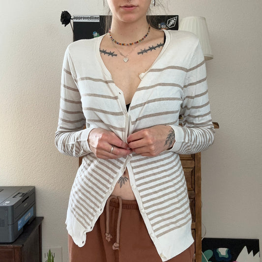 White Jacket with beige stripes | Bern