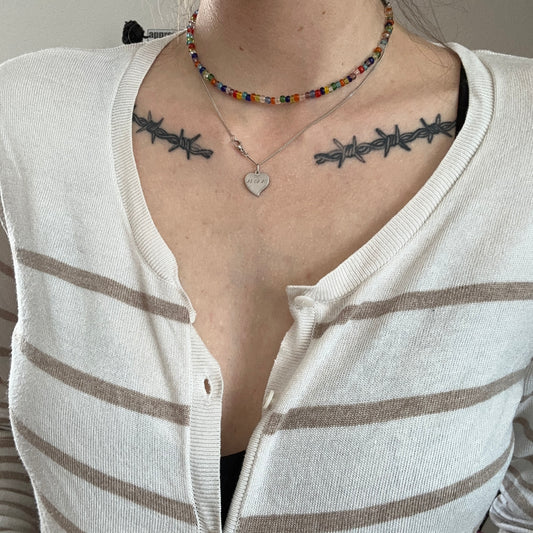 White Jacket with beige stripes | Bern