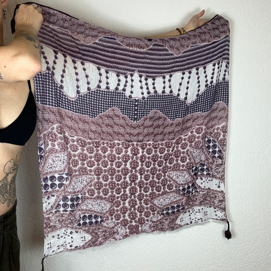 Purple Scarf with white patterns