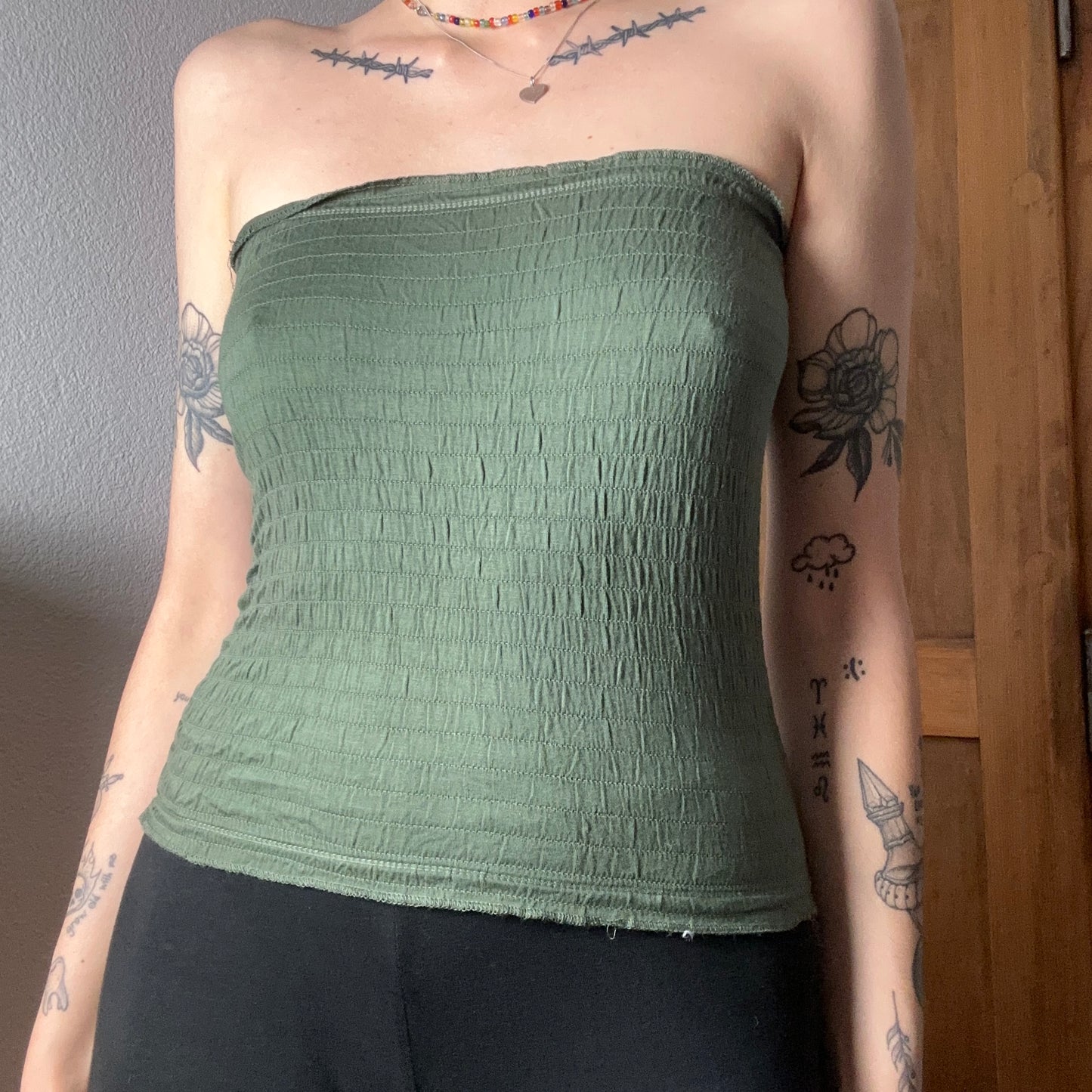 Green Strapless Top | Bern