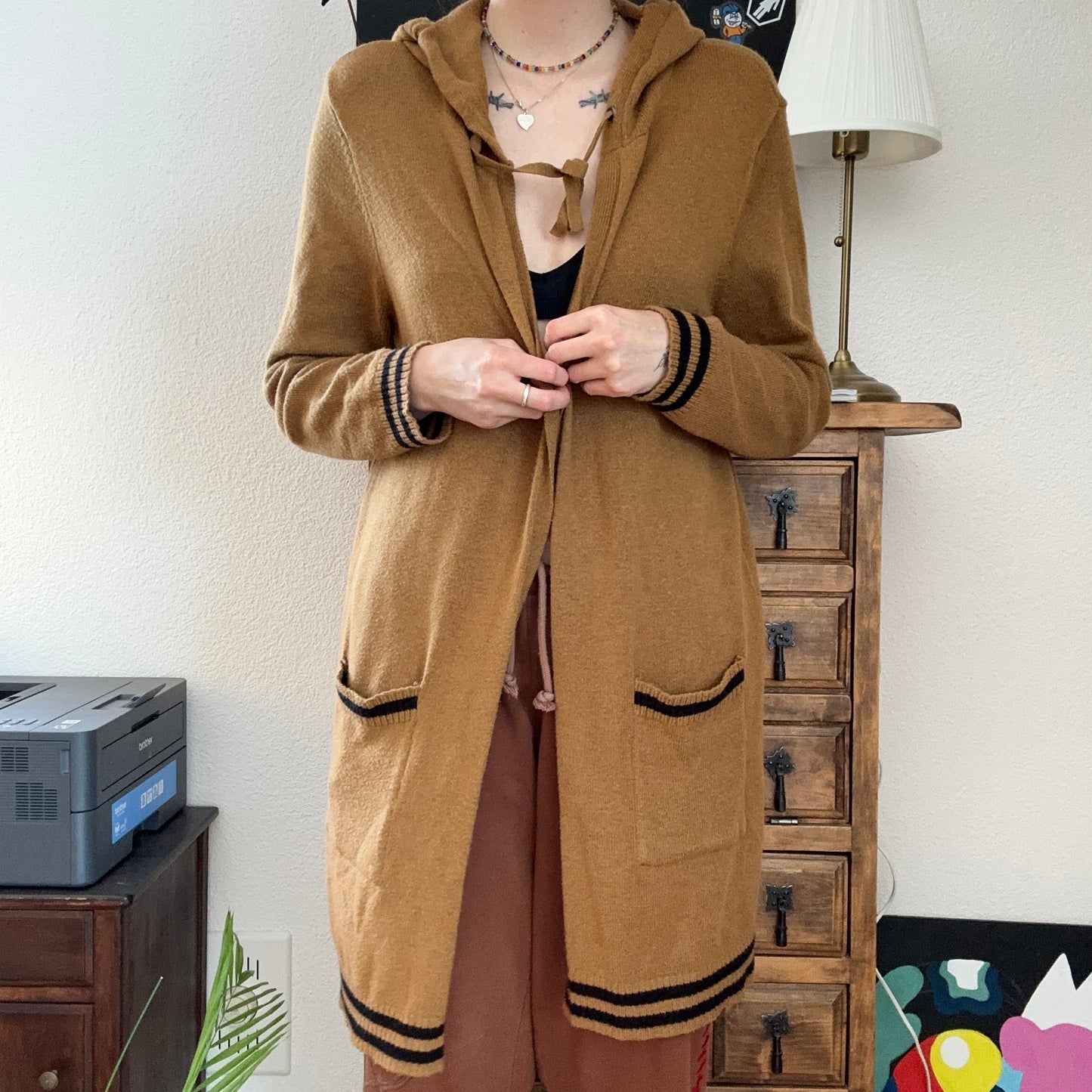 Brown Cardigan with black Stripes | Bern