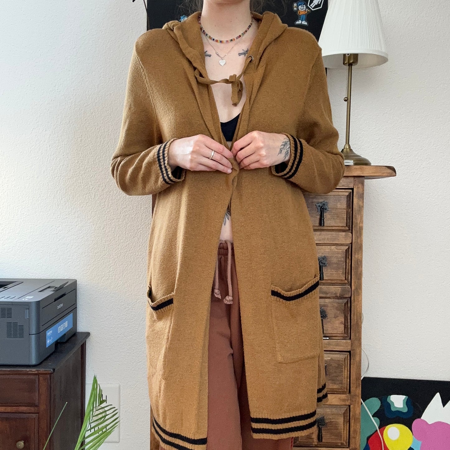 Brown Cardigan with black Stripes | Bern