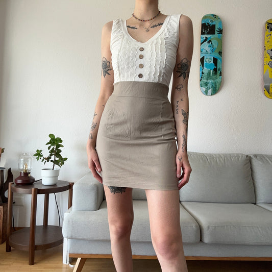 White and Beige Dress | Bern