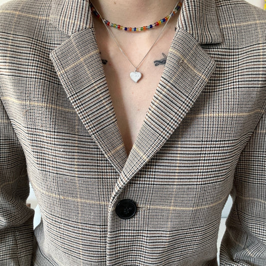 Beige Coat with black and brown stripes | Bern