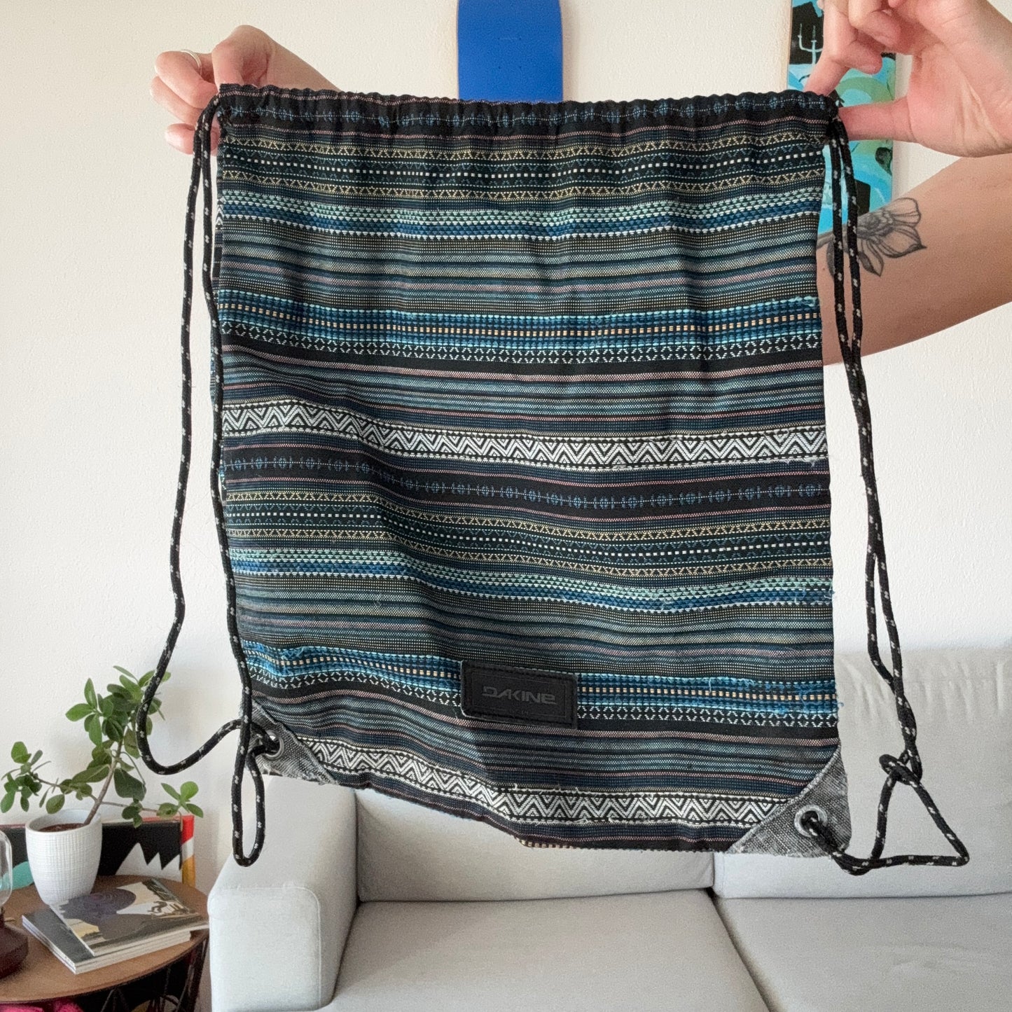 Blue, Gray and Black Striped Dakine  backpack | Bern