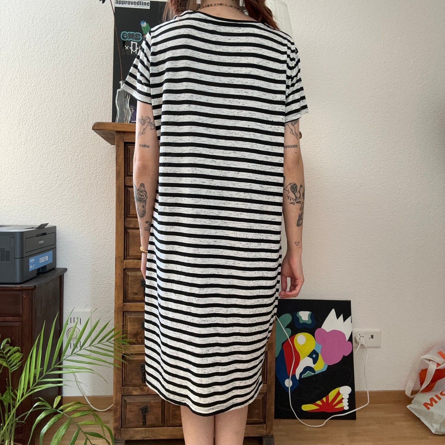 Gray Dress With Black Stripes | Bern