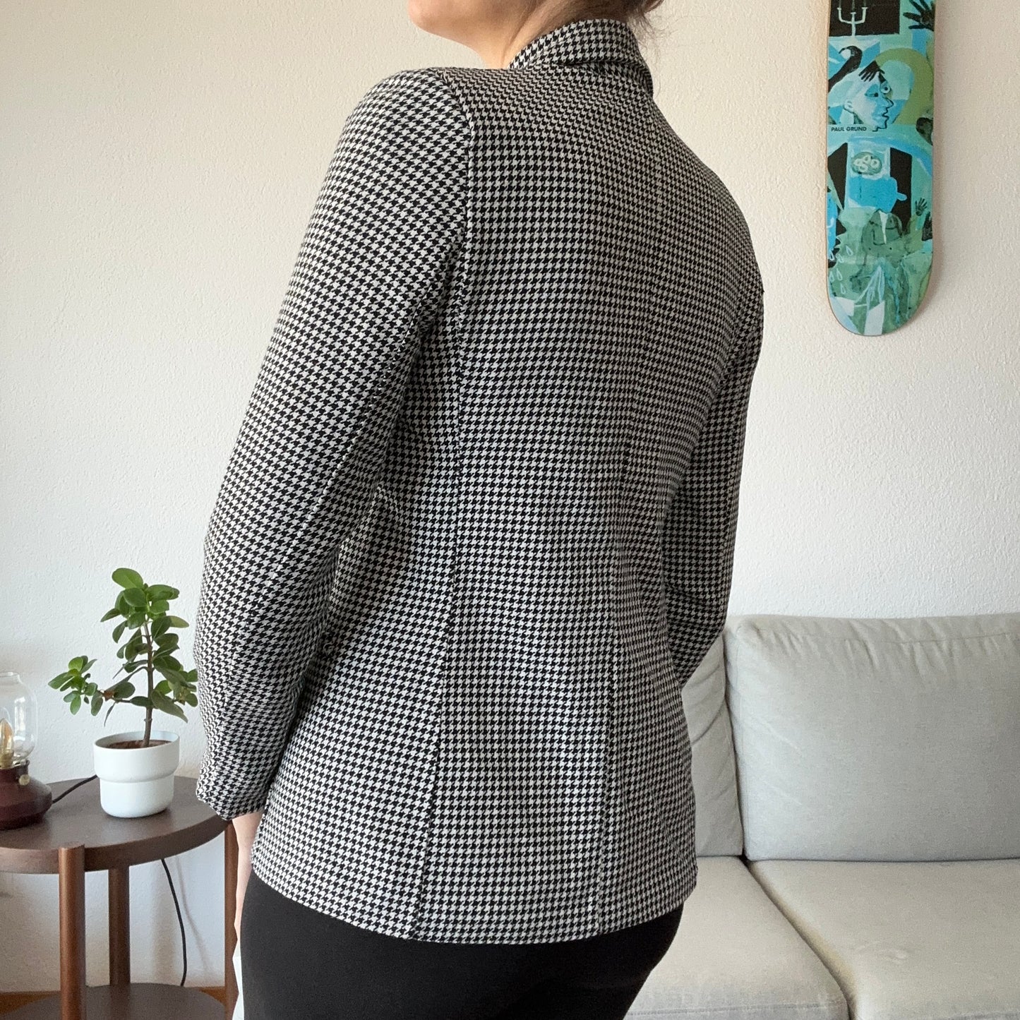 Black and White Checked Blazer