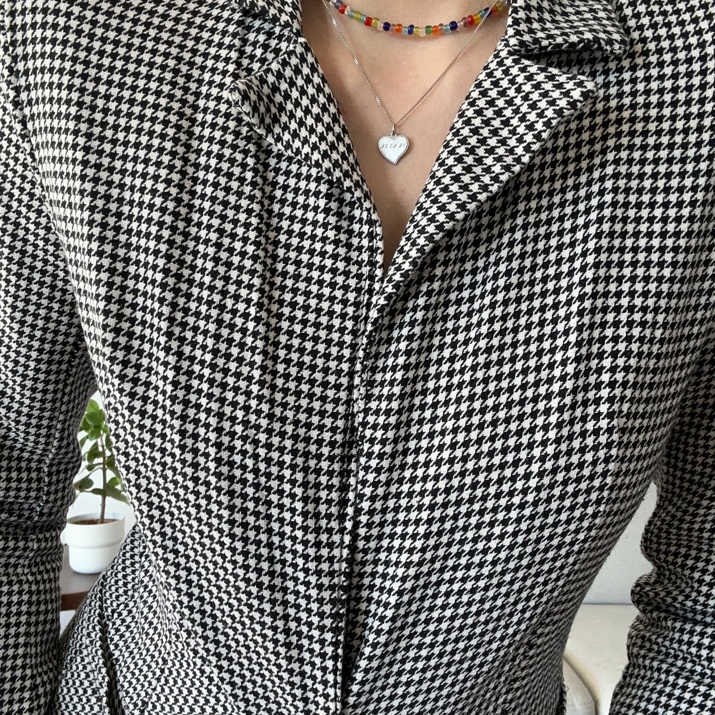 Black and White Checked Blazer
