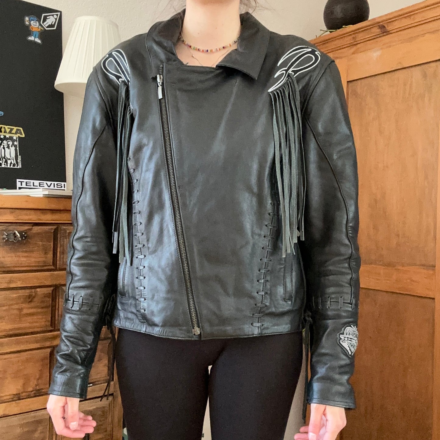 Black Biker Jacket (real leather)