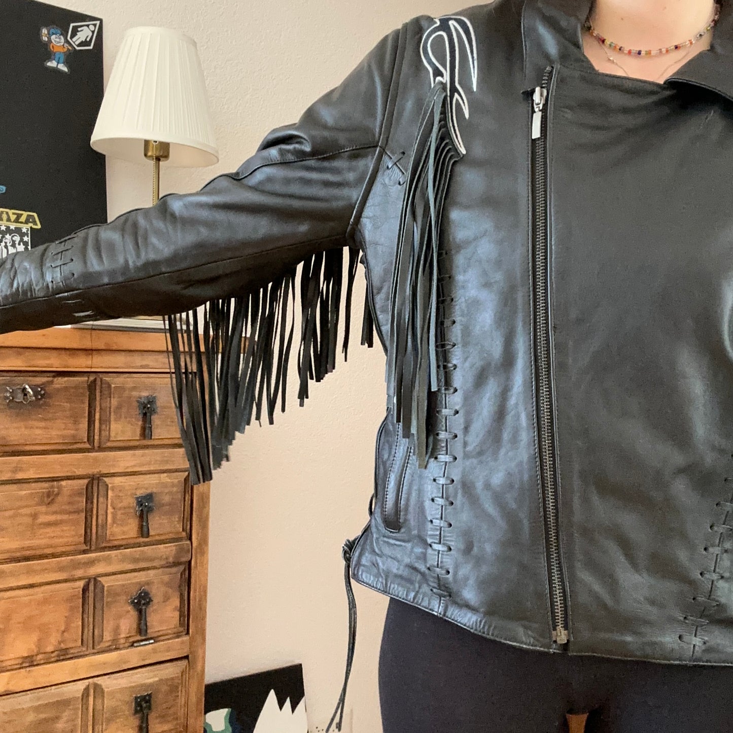 Black Biker Jacket (real leather)