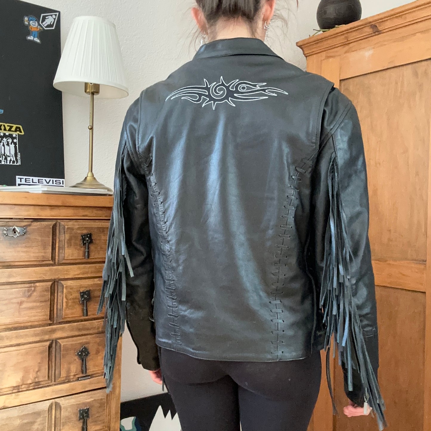 Black Biker Jacket (real leather)