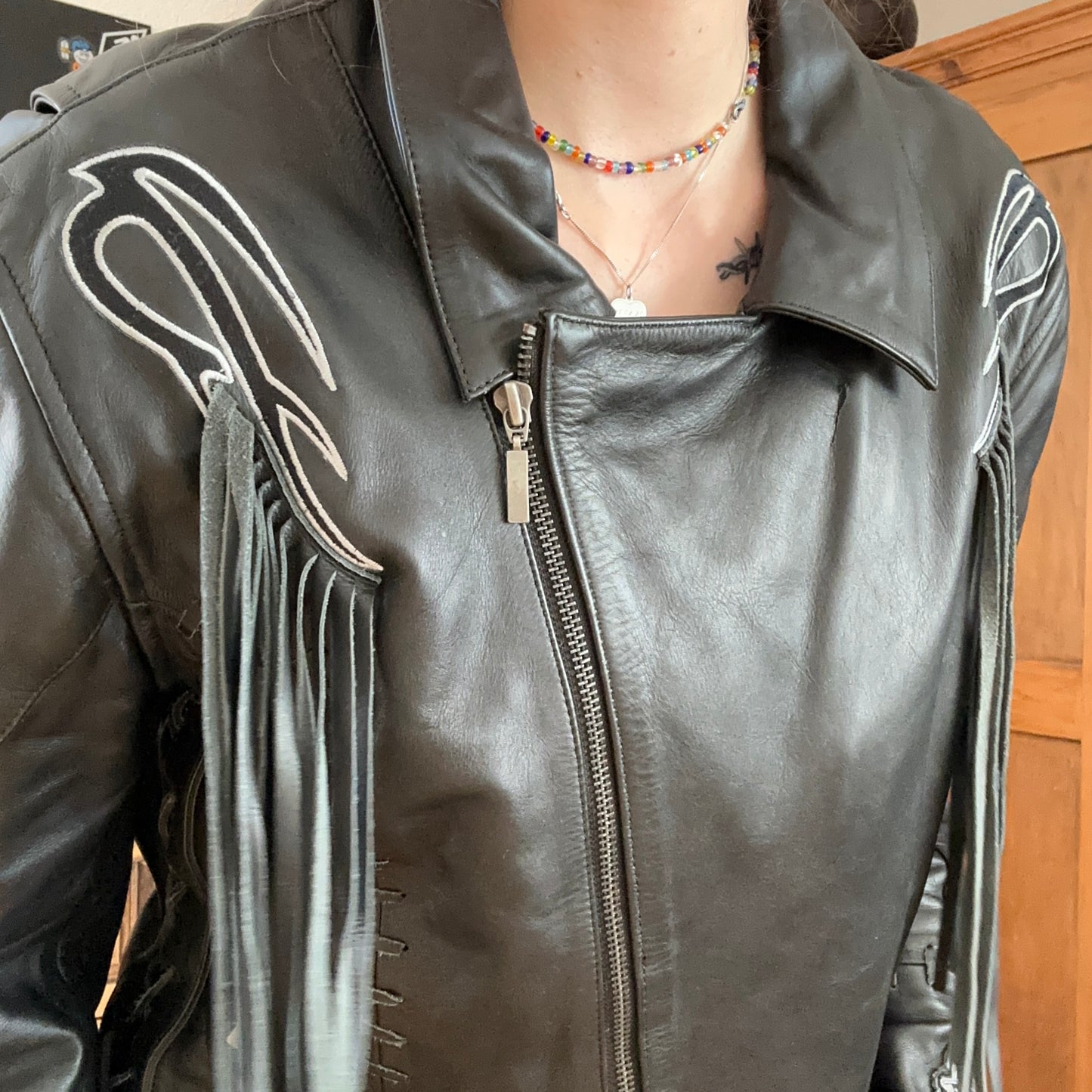 Black Biker Jacket (real leather)